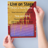 Live on Bühne Red and Tan Music Flyer (Hand)