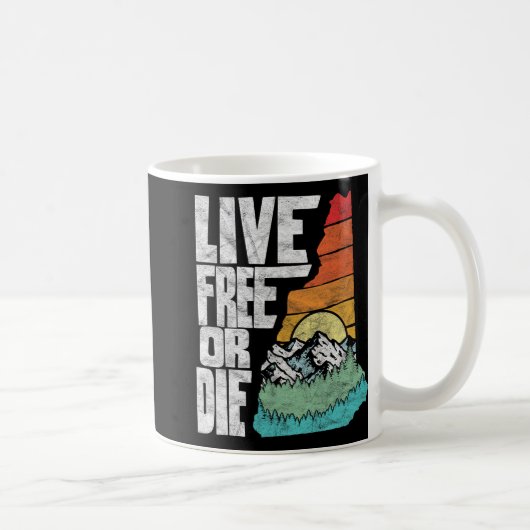 Live Or Die Retro New Hampshire Nature  Kaffeetasse (Rechts)