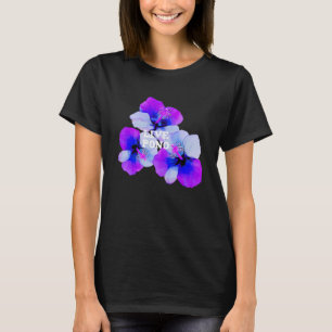 Live Pono Hawaiianischer Hibiskus Lila Blau Floral T-Shirt