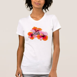 Live pono rosa orange Hibiskusblüten oahu maui  T-Shirt