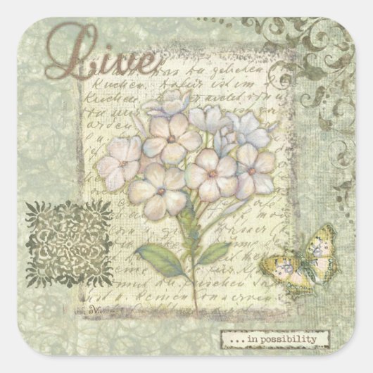 Live Quadratischer Aufkleber (Vorderseite)