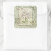 Live Quadratischer Aufkleber (Tasche)