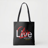 Live reichlich John 10:10 Monogram Scripture Tasche (Vorderseite)