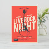 Live Rock Night Music Werbeaktion Flyer Ankündigun Einladung (Stehend Vorderseite)