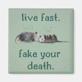 Live schnell. Fake deinen Tod. Opossum Magnet
