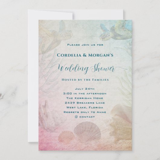 Live Seas Wedding Verlobung Einladung (Vorderseite)