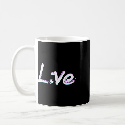 Live Semicolon Suizidprävention Bewusstsein Kaffeetasse (Links)