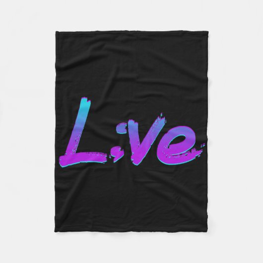 Live Semicolon Suizidprävention Bewusstsein Mental Fleecedecke (Vorderseite)