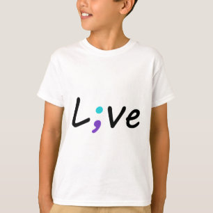 Live Semicolon Suizidprävention Geschenke T-Shirt