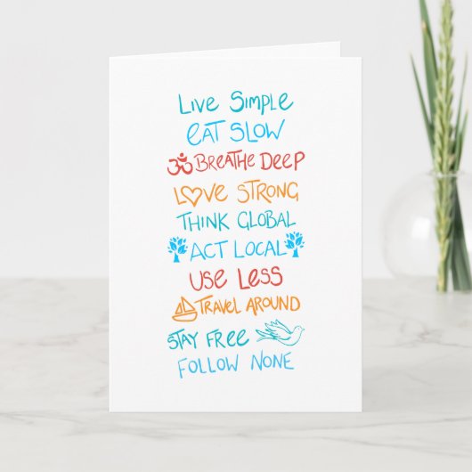 Live Simple 2 Dankeskarte (Vorderseite)