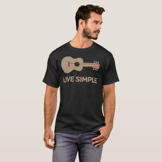 Live Simple One String Guitar Classic T - Shirt (Vorne ganz)