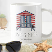 Live Simple Quote Nautic Summer Beach Hütte Cabana Kaffeetasse