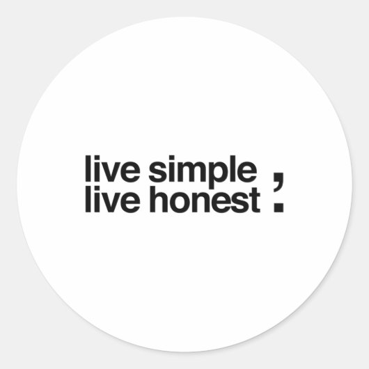 Live Simple Runder Aufkleber (Vorderseite)