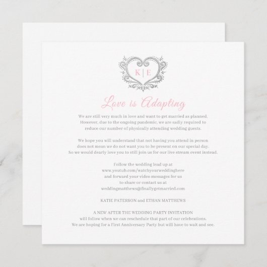 Live Stream Liebe zur Anpassung der Heart Monogram Ankündigung (Vorne/Hinten)