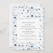 Live Stream Virtual Wedding Cobalt Terrazzo Einladung (Vorderseite)