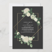 Live Stream Virtual Wedding Floral Botanical Gray Einladung (Vorderseite)