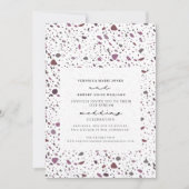 Live Stream Wedding Lila Cassis Terrazzo Einladung (Vorderseite)