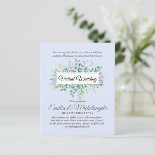 Live-Streaming-Einladungen für Virtual Wedding-Vid (Stehend Vorderseite)