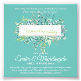 Live-Streaming-Einladungen für Virtual Wedding-Vid Fotodruck