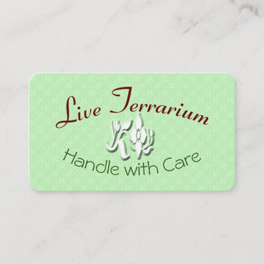 Live Terrarium Care Instructions Card Visitenkarte (Vorderseite)