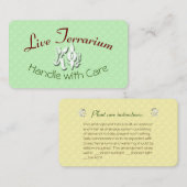 Live Terrarium Care Instructions Card Visitenkarte (Vorne/Hinten)