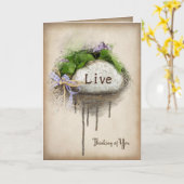 LIVE-Text in Stein gemeißelt Karte (Gelbe Blume)