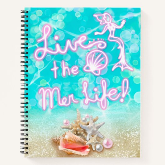 Live the Mer Life - Ocean Muschel Beach Notebook  Notizblock (Vorderseite)