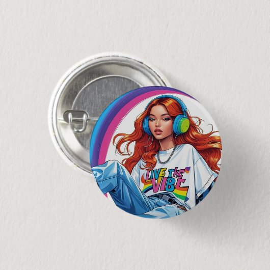 Live the Vibe Girl Button (Vorne & Hinten)