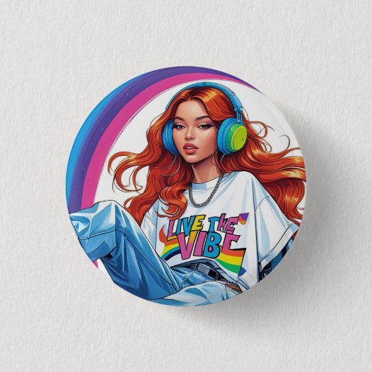 Live the Vibe Girl Button (Vorderseite)