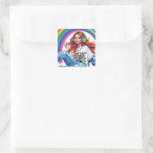 Live the Vibe Girl Quadratischer Aufkleber (Tasche)