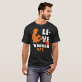 Live Through Artistic Glashimmel-Zitat T-Shirt (Vorne ganz)