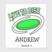 Live to Disk | Disk Golf Sticker (Blatt)