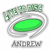 Live to Disk | Disk Golf Sticker (Vorderseite)