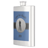 Live to Golf Quote Mit Monogramm Initialen Blue Bl Flachmann (Links)