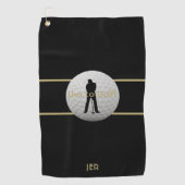 Live to Golf Quote Typografie Black Green Monogram Golfhandtuch (Vorderseite)