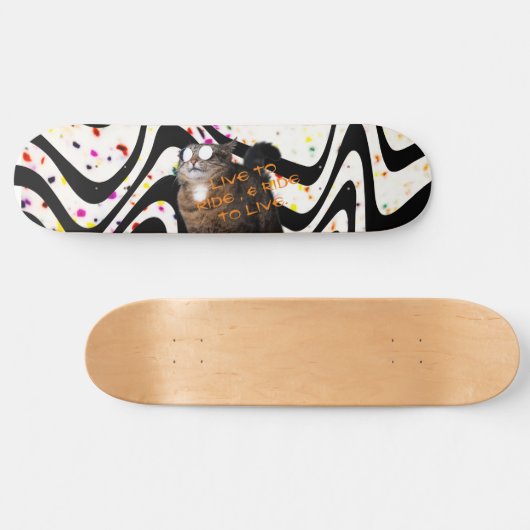 Live to Ride Cat Skateboard (Horizontal)