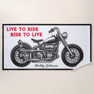 Live to Ride, Fahrt zum Motorradfahrer Strandtuch