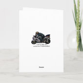 Live To Ride Motorbike & Flames Thank You Card Dankeskarte (Rückseite)