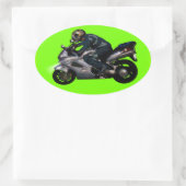 Live to Ride Motorbiker Ovaler Aufkleber (Tasche)