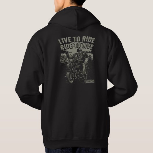 Live to Ride, Ride to Live Motorrad Hoodie (Rückseite)