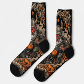 Live To Ride Variation I- Route 66 Samurai Oni Socken (Linkes Detail)