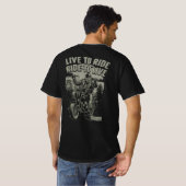 Live to Ride zum Bartfahrer-Chopper T-Shirt (Schwarz voll)
