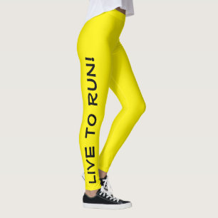 Live to Run! Lauf zum Leben! Gelbes Hoher Vis läuf Leggings