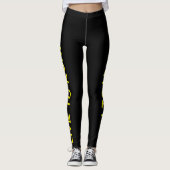 Live to Run! Lauf zum Leben! Schwarz-Gelb-Running Leggings (Vorderseite)