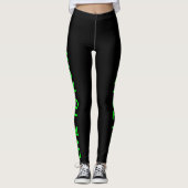 Live to Run! Lauf zum Leben! Schwarz/Grün Leggings (Vorderseite)