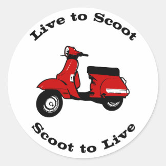 Live to Scoot Round Sticker