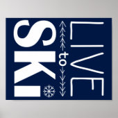 Live to Ski Poster (Basic) - marineblau (Vorne)