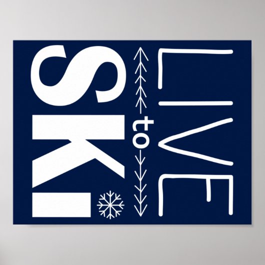 Live to Ski Poster (Basic) - marineblau (Vorne)