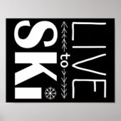 Live to Ski poster (Basic) - schwarz (Vorne)