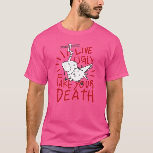 LIVE UGLY FAKE DEINE TOD Funny Possum Opossum Scr T-Shirt (Vorderseite)